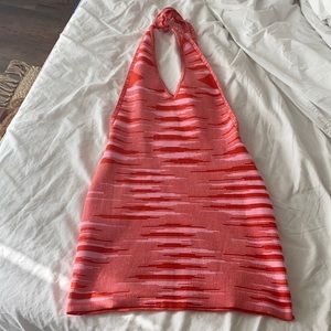 Knit halter mini dress
